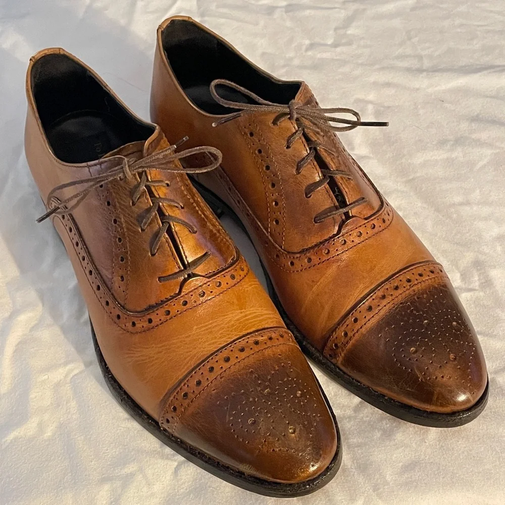 To Boot Two-Tone Brown Leather Oxfords